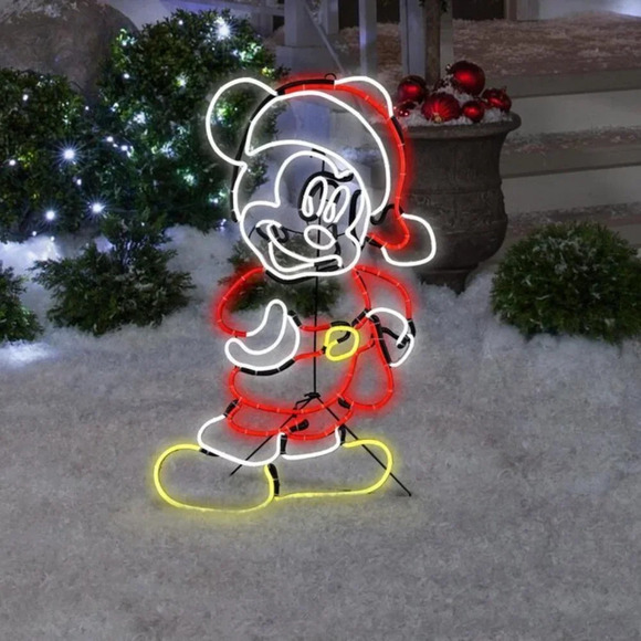 Gemmy Disney Christmas Mickey‎ & Minnie Mouse 29-in Sculpture with LED Lights - Picture 1 of 8
